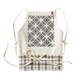 Elegant Vintage Brocade Damask Zazzle HEART Apron