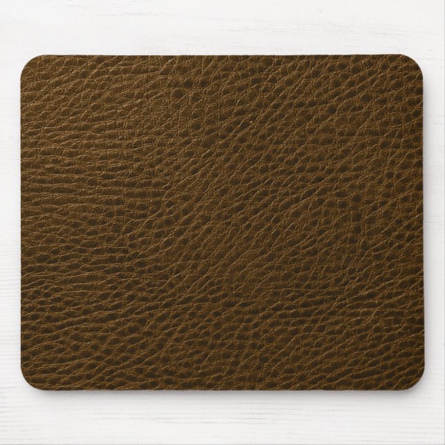 Elegant Vintage Brown Faux Leather Mouse Pad (Front)