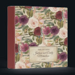 Elegant Vintage Burgundy Blush Pink Floral Wedding 3 Ring Binder<br><div class="desc">"Our love story" rustic floral memory book for the bride and groom designed with beautiful burgundy,  plum purple,  and blush pink flowers on a vintage custom binder.  Personalize with your names and wedding date.</div>