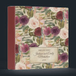 Elegant Vintage Burgundy Blush Pink Floral Wedding 3 Ring Binder<br><div class="desc">"Our love story" rustic floral memory book for the bride and groom designed with beautiful burgundy,  plum purple,  and blush pink flowers on a vintage custom binder.  Personalize with your names and wedding date.</div>