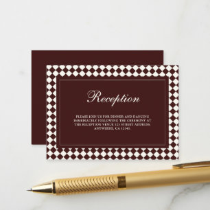 Elegant Vintage Burgundy Wedding Reception Enclosure Card