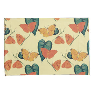 Elegant Vintage Butterflies and Leaves Pattern   Pillow Case