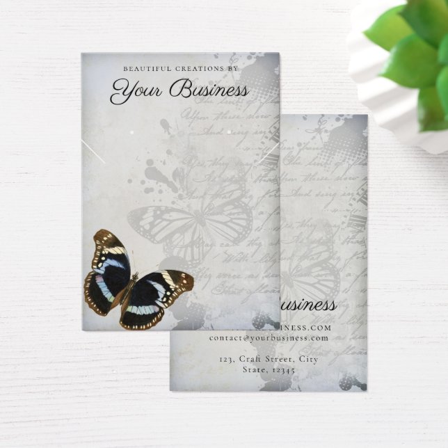Elegant Vintage Butterfly Jewelry Display Card (Desk)