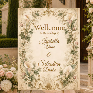 Elegant Vintage Calla Lily Wedding Foam Board