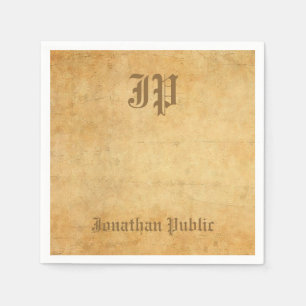 Elegant Vintage Calligraphy Monogram Template Napkins