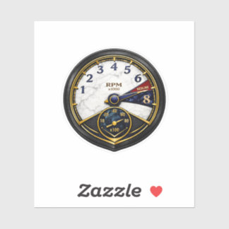  Elegant Vintage Car Tachometer Gold Gauge Sticker