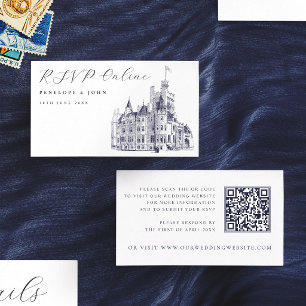 Elegant Vintage Castle Wedding Website Enclosure Card