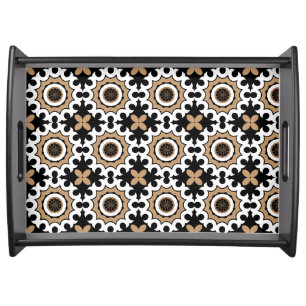 Elegant Vintage Ceramic Mosaic Tile Trendy Serving Tray