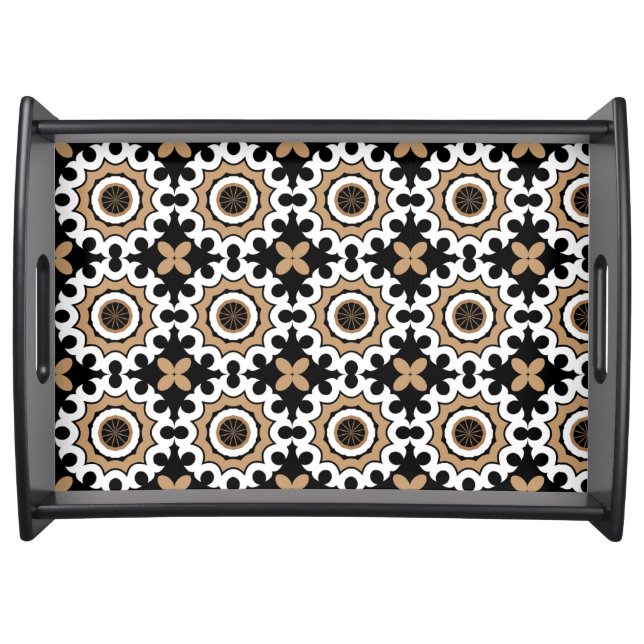 Elegant Vintage Ceramic Mosaic Tile Trendy Serving Tray (Front)