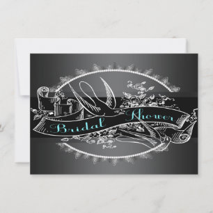 Elegant Vintage Chalkboard Bridal Shower Invitation