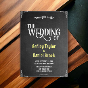 Elegant Vintage Chalkboard Ornate Retro Wedding Acrylic Invitations