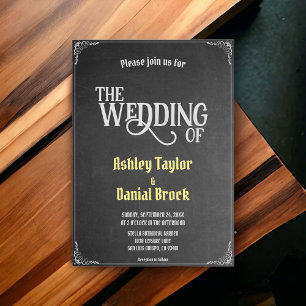 Elegant Vintage Chalkboard Ornate Retro Wedding Invitation