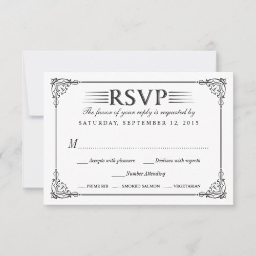 Elegant Vintage Chalkboard Wedding Reply Cards