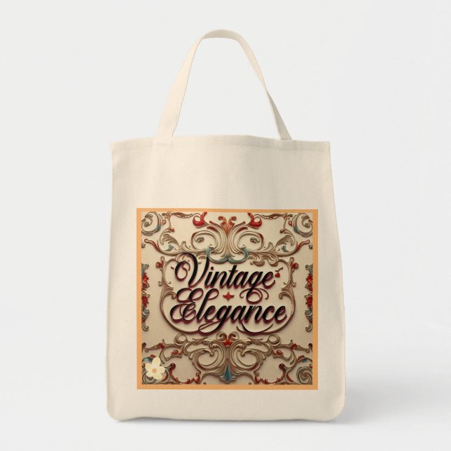 "Elegant Vintage Charm" " Tote Bag (Front)