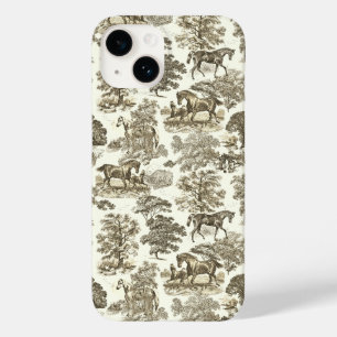 Elegant Vintage Chic Beige White Horse Toile Case-Mate iPhone 14 Case