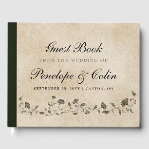Elegant Vintage Chic Library Wedding Guest Book