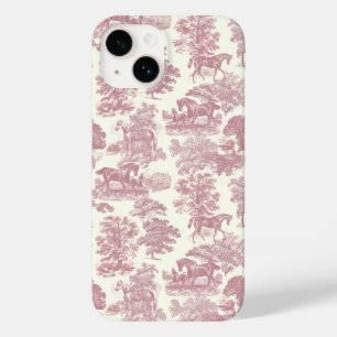 Elegant Vintage Chic Pink Horse Toile Case-Mate iPhone 14 Case