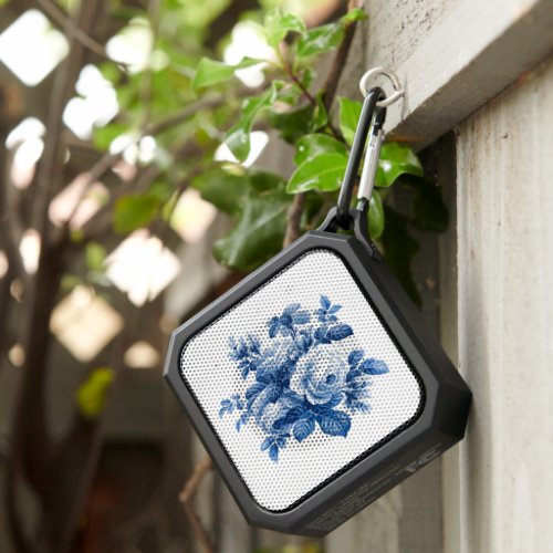 Elegant Vintage China Blue Roses Bluetooth Speaker