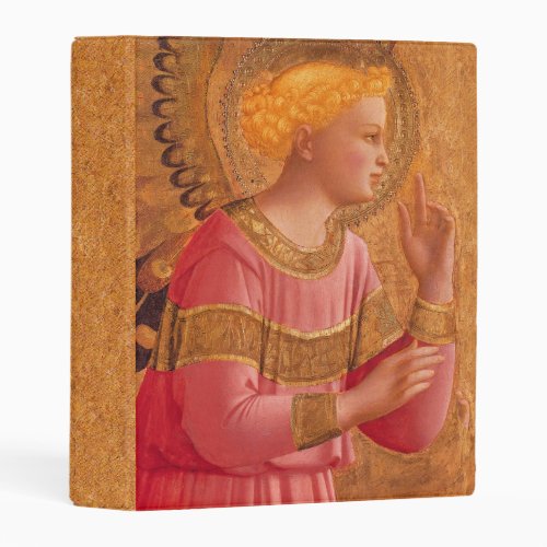 Elegant Vintage Christian Angel Figure Pink Gold Mini Binder