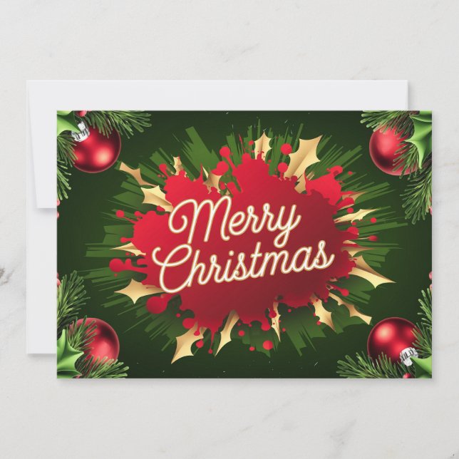 Elegant Vintage Christmas Card #17 (Front)
