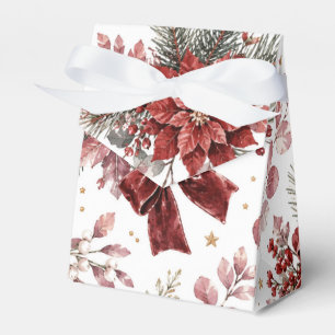 Elegant Vintage Christmas Floral Pattern  Favor Boxes