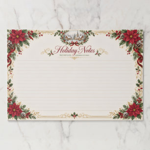 Elegant Vintage Christmas Holiday Notes Tearaway P Paper Pad