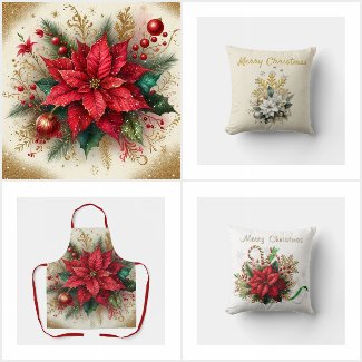 Elegant Vintage Christmas Poinsettia