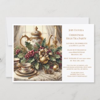 Elegant Vintage Christmas Tea Party  