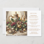 Elegant Vintage Christmas Tea Party   Invitation