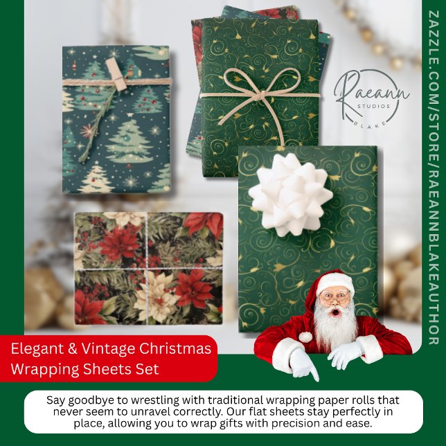 Elegant & Vintage Christmas Wrapping Sheets Set (Creator Uploaded)