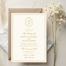Elegant vintage classic gold monogram wedding
