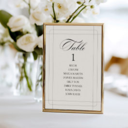 Elegant Vintage Classic Light Gray Table Number