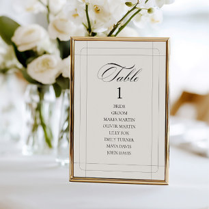 Elegant Vintage Classic Light Gray Table Number