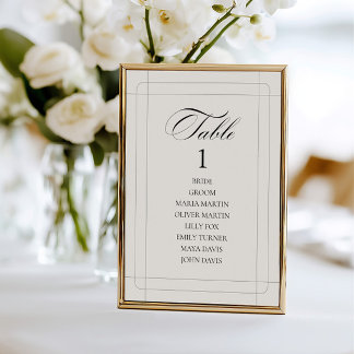Elegant Vintage Classic Light Gray Table Number