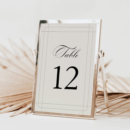 Elegant Vintage Classic Light Gray Table Number