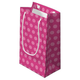 Elegant Vintage Classic Pink Polka Dots Template Small Gift Bag