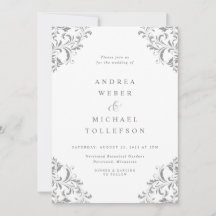 Elegant Vintage Classic Silver Gray Wedding