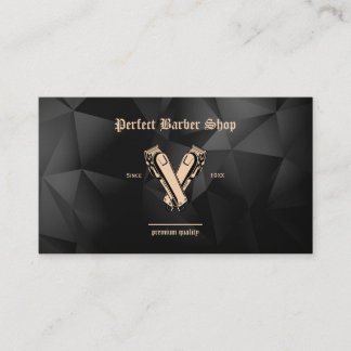 Elegant Vintage Clippers Barber Shop Professional Business Card