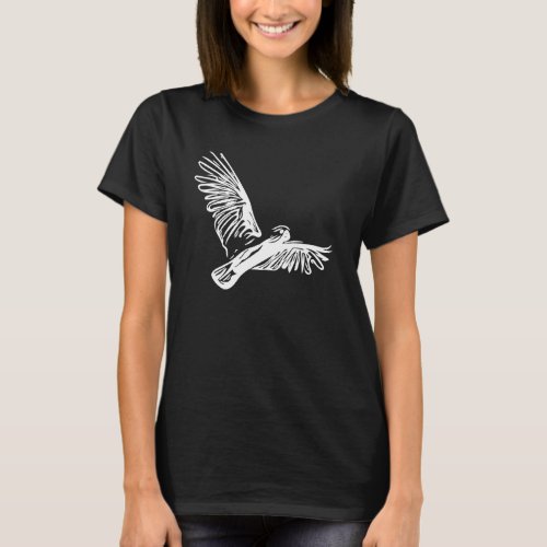 Elegant Vintage Cockatoo Parrot In Flight Fan T_Shirt