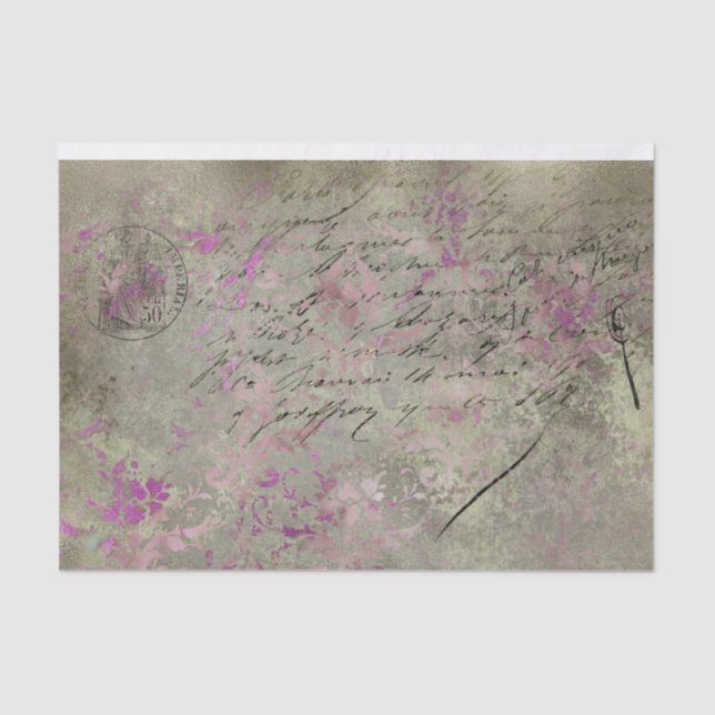 Elegant Vintage Collage Tissue Paper (Front)