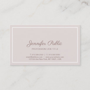 Elegant Vintage Color Professional Simple Plain Business Card