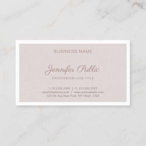 Elegant Vintage Color Professional Simple Plain Business Card