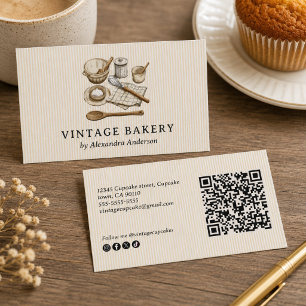 Elegant Vintage Cooking Utensils Business Card