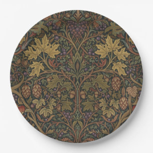 Elegant Vintage Cottage Botanical Fall Shower Paper Plates
