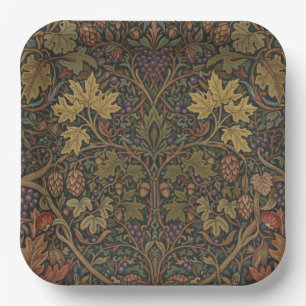 Elegant Vintage Cottage Botanical Fall Shower Paper Plates