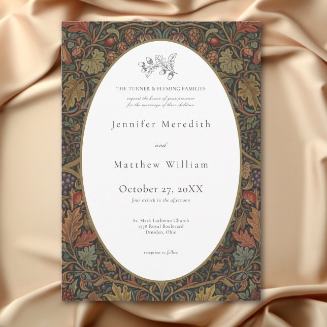 Elegant Vintage Cottage Botanical Fall Wedding Invitation (Creator Uploaded)