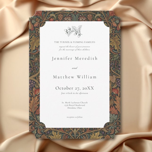 Elegant Vintage Cottage Botanical Fall Wedding Invitation (Creator Uploaded)