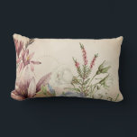 Elegant Vintage Cottagecore Floral Lumbar Pillow<br><div class="desc">Elegant accent pillow features elegant vintage cottage floral design with blooming white roses in a pretty pastel bouquet framed by stylish amaryllis with faint gold design elements; the layered composition gives depth and perspective to the overall design. One design of a matching set. A stylish decorative accent pillow for your...</div>