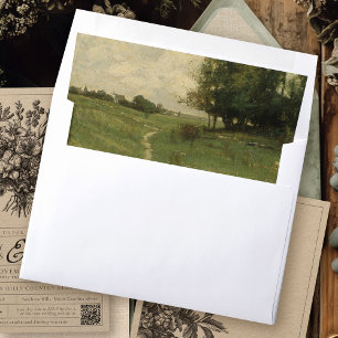 Elegant Vintage Countryside Landscape Wedding Envelope Liner