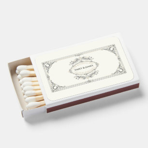 Elegant Vintage Cream and Gold Wedding Matchboxes